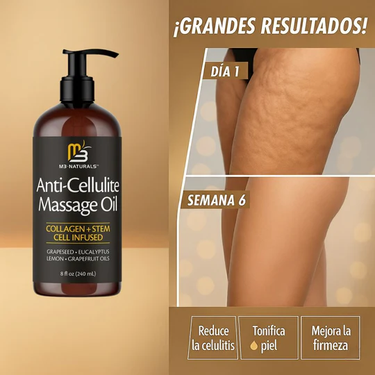 Naturals: Aceite para eliminar la celulitis con Colágeno hidrolizado + células madre vegetales