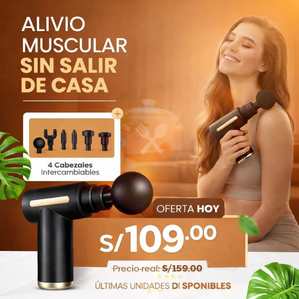 Pistola de Masaje Profesional/ 4 cabezales 