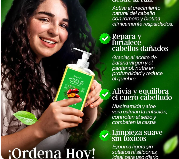 Batana Oil Shampoo — Detén la caída y revive tu cabello desde la raíz