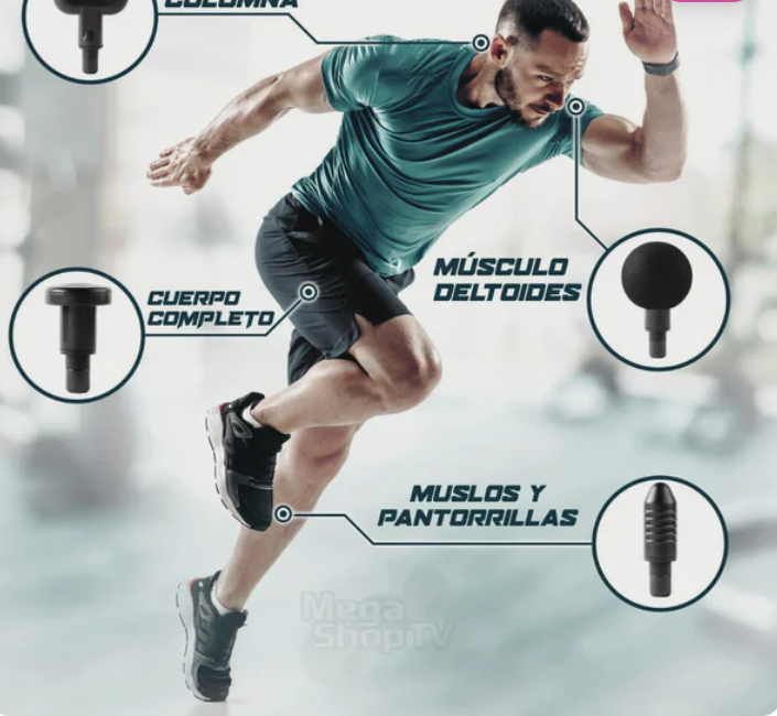 Pistola de Masaje Profesional/ 4 cabezales - Imagen 3